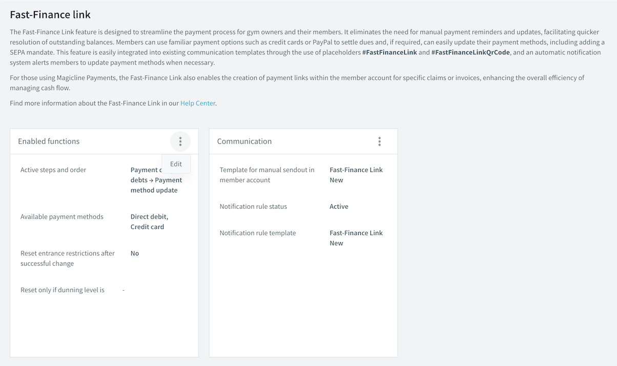 Fast-Finance Link Configuration – PerfectGym Next