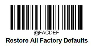 Barcode Restore All Factory Defaults