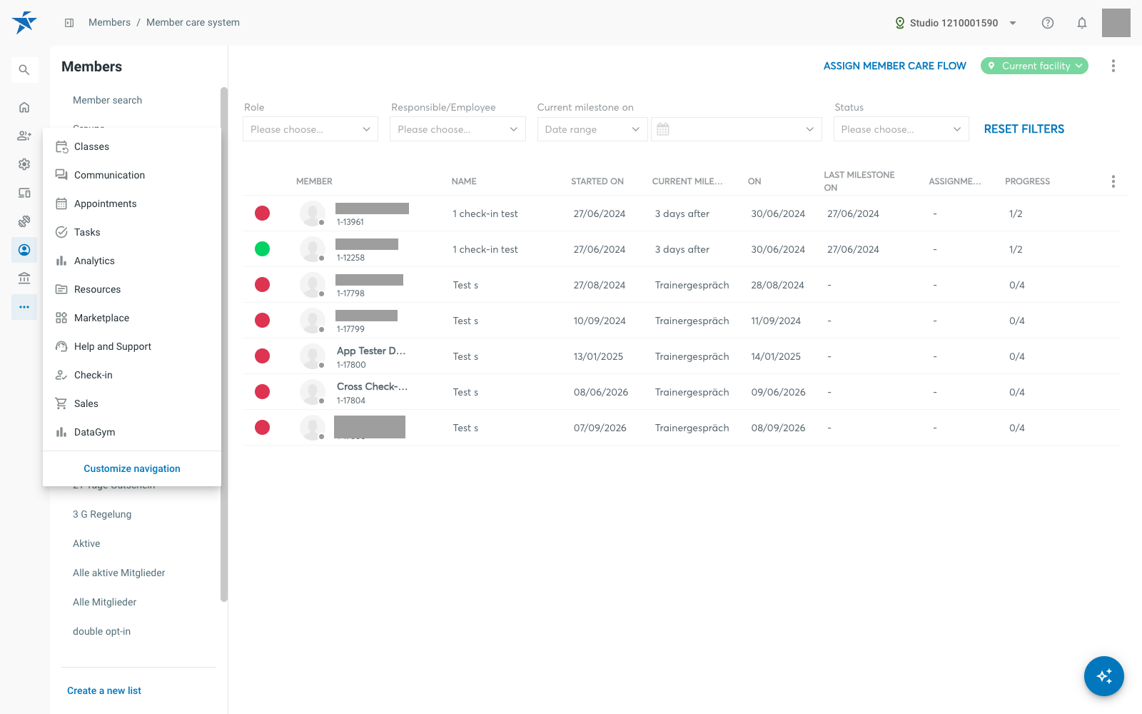 More menu opened in the main navigation, showing the remaining menu items and the Customize navigation entry